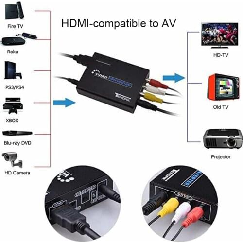 HDMI to AV S-Video CVBS Video Converter HD 3RCA PAL/NTSC Switch HDMI to SVIDEO+S VIDEO Switcher Adapter for HDTV PC