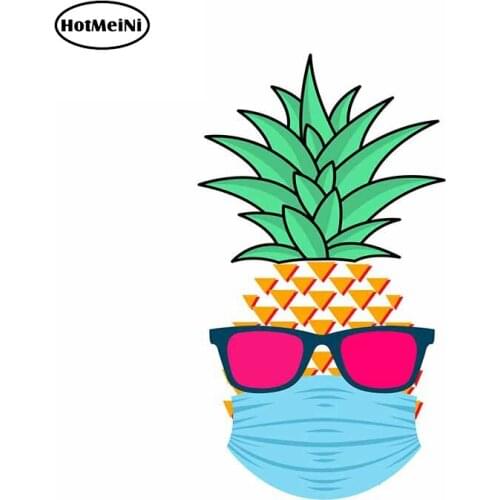 HotMeiNi 13cm x 7.7cm For Pineapple Car Stickers Cartoon Graphics Decal Vinyl Material Car Styling Occlusion Scratch