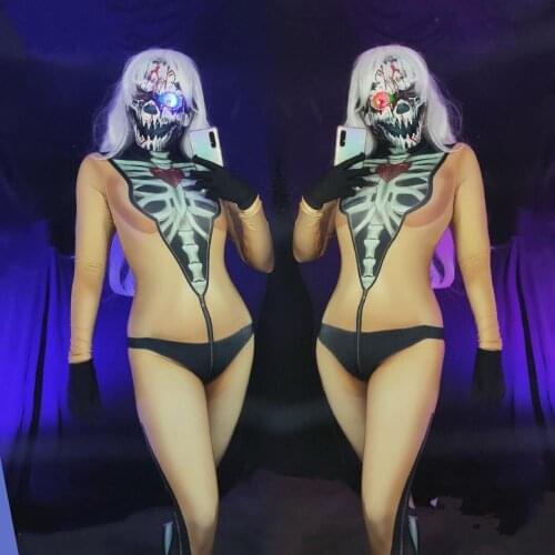 Hallow cosplay costume women club party girl jumpsuit stage show wear