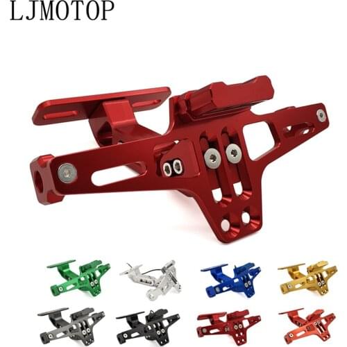 CNC Motorcycle License Number Plate Frame Holder Bracket & LED For YAMAHA ys 150 tmax 530 tdm 850 fz6n mt10 c8 nmax 155 fazer8