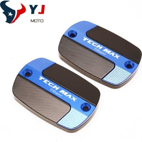 Logo "TECH MAX TMAX" For YAMAHA T-Max TMAX 560 TMAX560 2020 CNC Aluminum Motorcycle Brake Fluid Reservoir Oil Tank Caps Cover