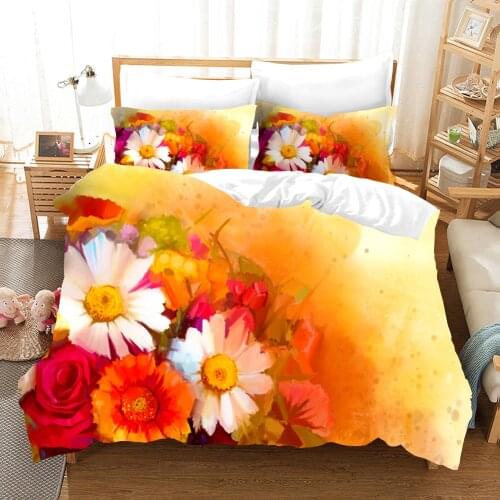 Oil Painting Flowers 3D Print Bedding Set Kids Adult Gift Bedroom Home Decor Duvet Cover Sets Queen King Single Size Fantasy