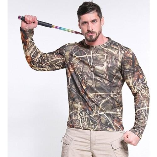 Outdoor Camping Polyster Army Hiking Tshirt Mens Hunting Shirts Army Tactical Tactical Outdoor Gear Striped Shirt Camouflage