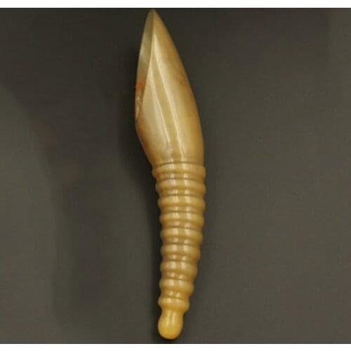 Natural White Yak Horn Guasha Stick Conch Scraping Massage Board Scraper Barrel Tea Spoon Hollow Foot Sole Rib Scratching