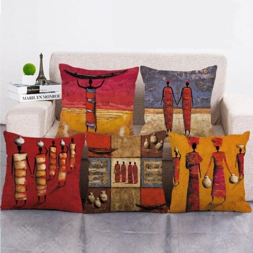 Wholesale 45cm*45cm Ethnic style pattern Linen/Cotton Throw Pillow Covers Couch Cushion Cover Home Decor Pillowcase