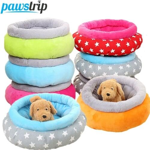 Pawstrip 10 Colors Round Pet Dog Sofa Beds Chihuahua Yorkie Small Dog Bed House Winter Warm Cat Bed Soft Pet Beds For Dogs Cats