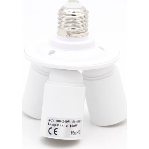 CE 3 In 1 Light Socket Splitter E27 To 3 E27 Bulb Lamp Holder Adapter Converter