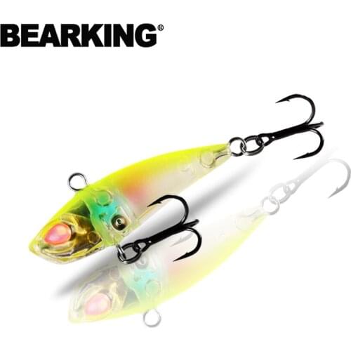 Bearking A+ fishing lures, hard bait, vib(lip less) 40mm 3.8g, sinking, good quality baits,3D eyes,vmc hooks 2017 hot model