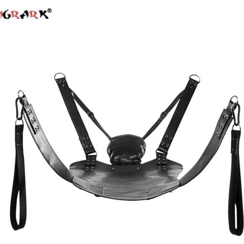 Super Load-Bearing 2 Layer Leather Sex Hammock Swing Chair Sling Bed Pillow BDSM Bondage Sex Toys for Couples Adults 18+ Games