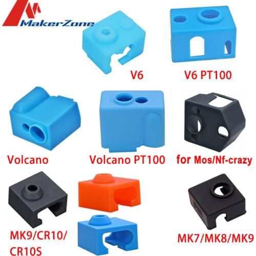 3D Printer Parts Silicone Sock for V6 Volcano MK8/MK9/CR10/CR10S Heated Block Warm Keeping Cover