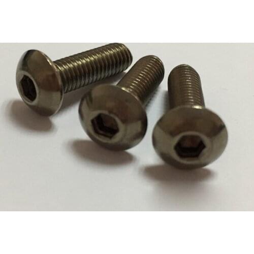 M3 titanium allen screw flat round head screws semicircular heads rounds cup bolt hexagon bolts Ti fastener 4mm-50mm length