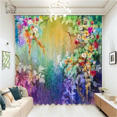 Garden Flower Seedsplants Petunia Curtains Bohemian Home Textiles Window Curtain Bedroom Drapes Curtains Jungle Micro Shading