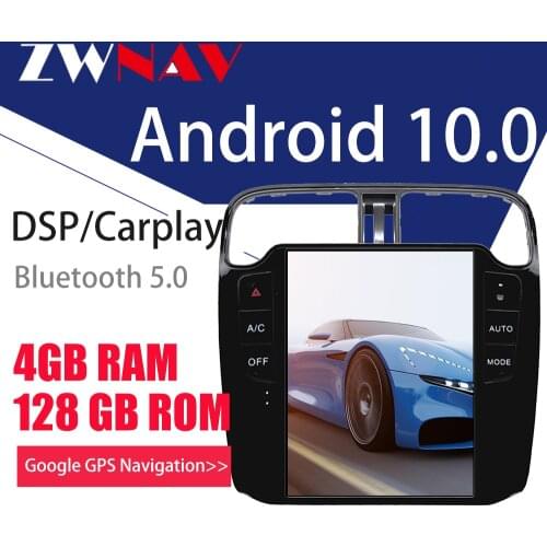 ZWNAV 4G128G PX6 Tesla screen Android 10 Car Multimedia Player For VW POLO 2011-2016 WiFi GPS Navigation Auto video audio radio