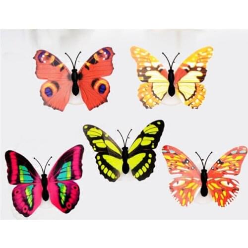 1pcs LED Wall Stickers Colorful Changing Butterfly Glowing Wall Decals Night Light Lamp Home Decor DIY Living Room Wall Sticker