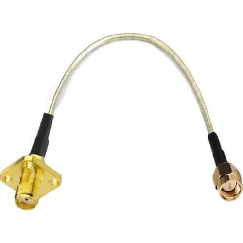 10pcs SMA Female 4 Hole Flange to SMA male Connector RG402 Semi-rigid Coax Coaxial Cable 15cm 20cm 30cm