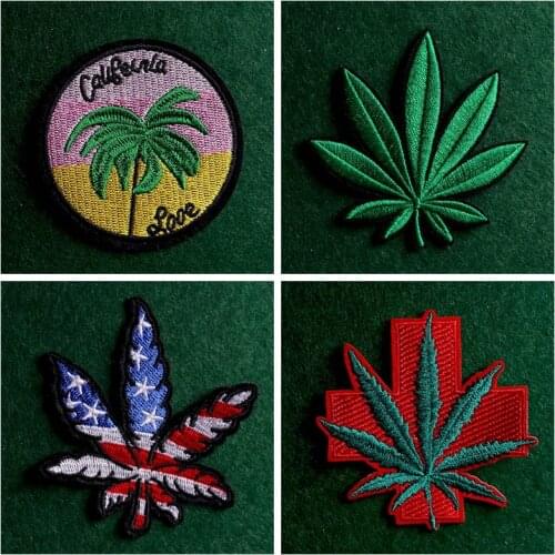 2pcs/lot Punk Heart Patches on Clothes Embroidery Patch for Clothing Iron on Patches leaves Sticker Patch for Jackets Badge