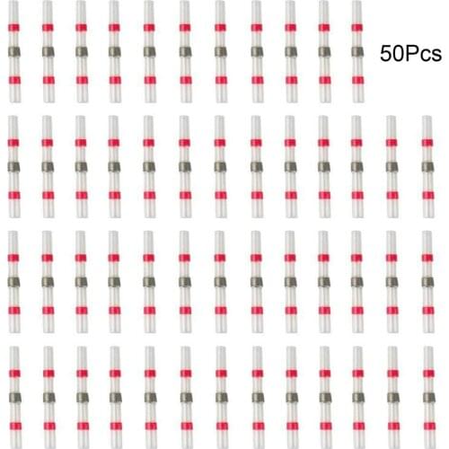 NEW 50 Pcs Welding Sealing Wire Connectors Heat Shrinkable Welding Butt Connectors Automotive Marine Insulation