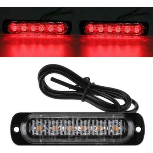 6 LED Strobe Lights Kit 12V-24V DC 333mA Warning Flashing Replacement Red Set Beacon Bar Plastic
