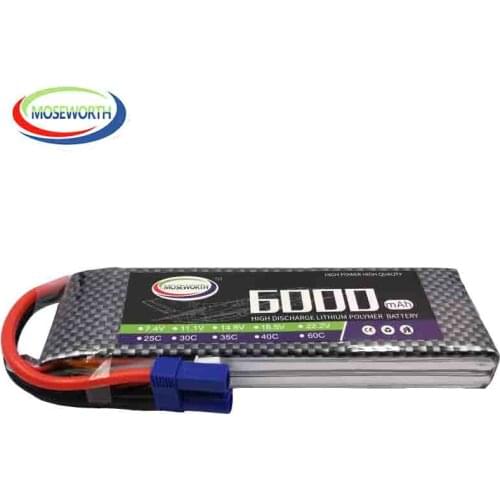 2S 7.4V 6000mAh 25C 35C 60C RC Toys LiPo Battery For RC Aircraft Quadcopter Drone Helicopter Car Boat Batteries LiPo 2S