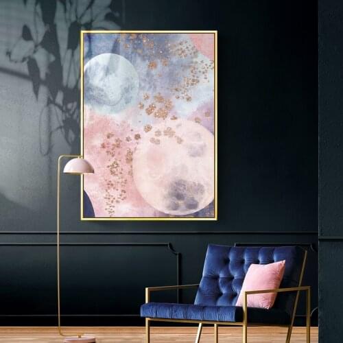 EECAMAIL 5D DIY Diamond Painting Full Diamond Embroidered Nordic Pink Abstract Planet Princess Bedroom Painting No Frame