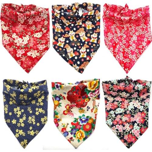 30 Pcs Puppy Accessories Japanese Style Dogs Pet Bandanas Dog Collar Bandana Pet Supplies Dog Triangular Bandana Pet Accessories