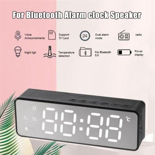 Wireless Bluetooth Speaker FM Radio Sound Box Desktop Alarm Clock Subwoofer Music Player TF Card Bass Speaker Boom For Xiaomi
