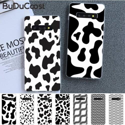 Cow Black And White Pattern Bling Cute Phone Case For Samsung S5 6 7 8 9 10 S8 S9 S10 Plus S10E Lite S10-5G S20 UITRA Plus