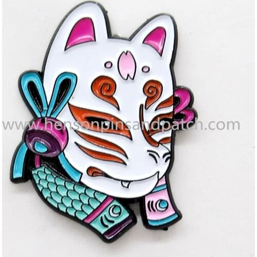 Custom black metal soft enamel Facebook pin badge