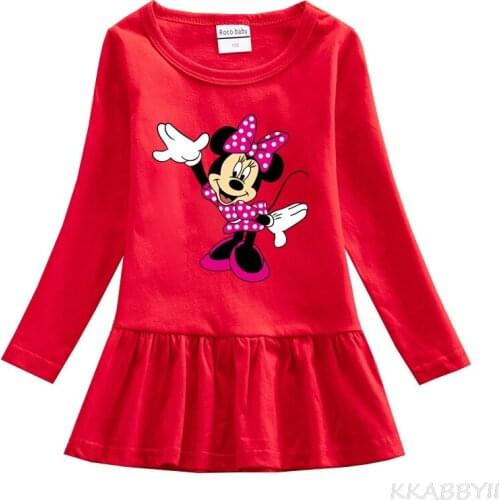Kids Dress For Girls Mickey Mouse Princess Girls Dress Patchwork Girls Autumn Dress Cartoon Long Sleeve Dress for Girls