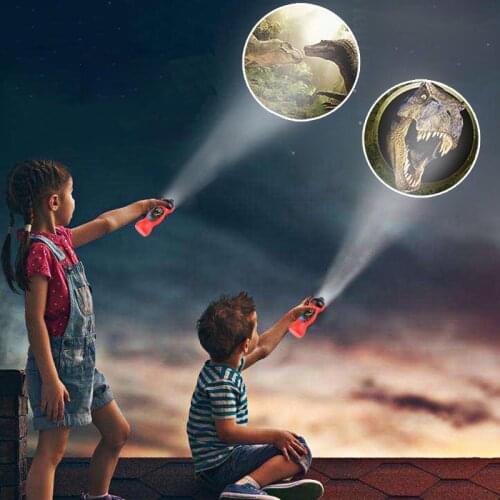 Dinosaur Projector Night Study Learning Toy Shark Flashlight Sleeping History Early Education Model Torch Flashlight Funny Toys