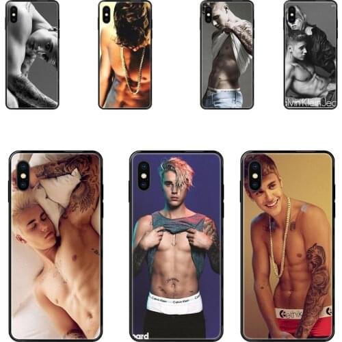 Justin Bieber Muscle For iPhone 11 12 Pro 5 5S SE 5C 6 6S 7 8 X 10 XR XS Plus Max Black Soft Multi Colors Rainbow