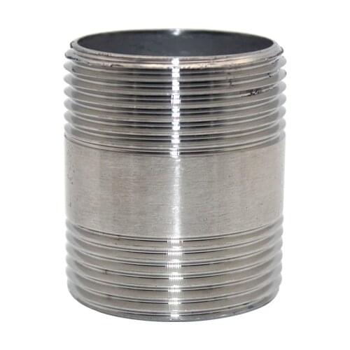 1/4" 3/8" 1/2" 3/4" 1" 1-1/4" 1-1/2" BSP Male to Male Thread 201 Stainless Steel Pipe Nipple Fitting Coupler Connector