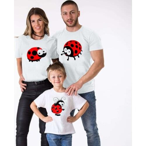 Ladybug Parent-child T-shirt Family Matching Clothes Mother and Daughter Clothes Ladybug BirthdayDress Ladybug Matching Outfits