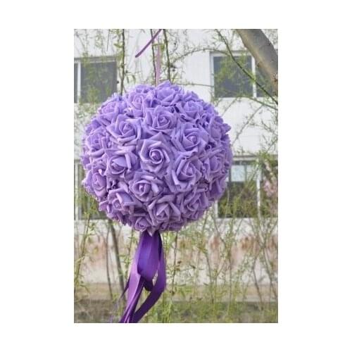 Hot Sale!!! (30cm/12") Pretty Kissing Ball Foam Artificial Hanging Flower Ball Wedding Decoration Many Colors *Free Shipping