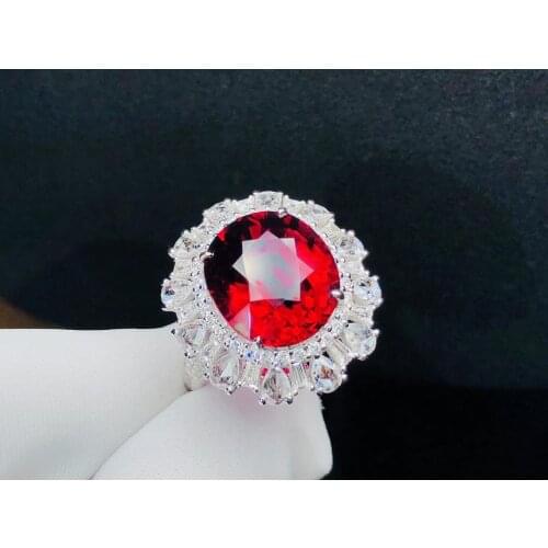 H1221 Rubillite Ring Fine Jewelry 18 K Gold Natural Rubi Tourmaline 8.05ct Gemstones Female Rings for Women Fine Ring