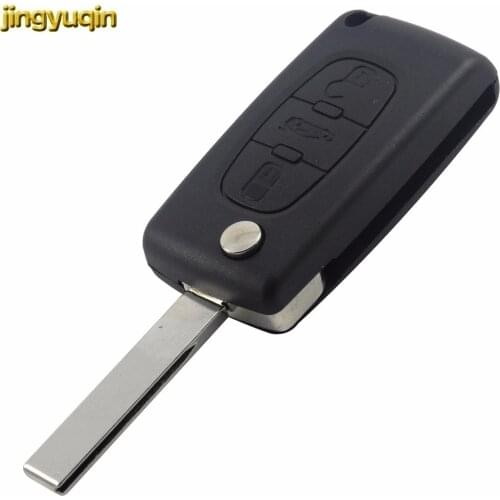 Jingyuqin Car Flip Key Shell HU83/VA2 CE0536/CE0523 For Peugeot 107 307 308 407 607 Citroen C3 C4 C5 Xsara Picasso Key Case