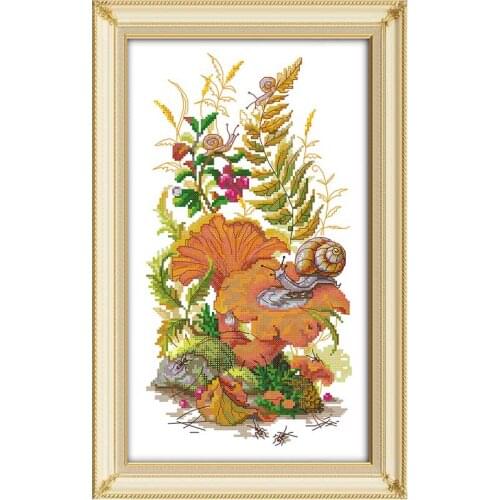 Snail animals painting counted printed on the canvas 11CT 14CT DIY kit Chinese Cross Stitch embroidery needlework Sets