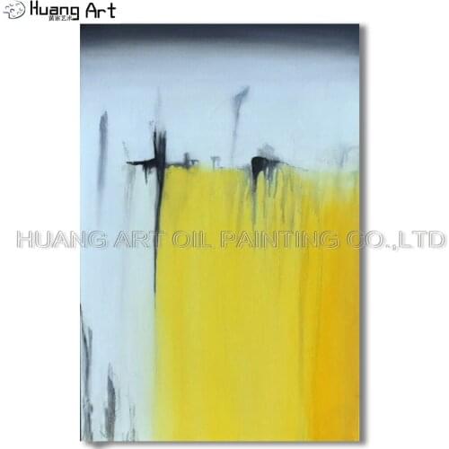 Handmade Oil Paintings on Canvas Home Decor Wall Art Abstract Painting Hang Picture Modern Yellow Simple Oil Painting