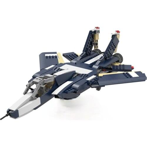 MOC F-14 Fighter Annihilator Aviator Building Blocks Bricks City Transportation High-Tech Model Educational Toys Kids Boys Gifts