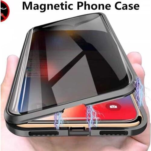 Fashion Magnetic Phone Case For Samsung Galaxy S20FE S21 S10 S9 S8 Plus Note10 9 8 A51 A71 Anti-Privacy Magnetic Protective Case
