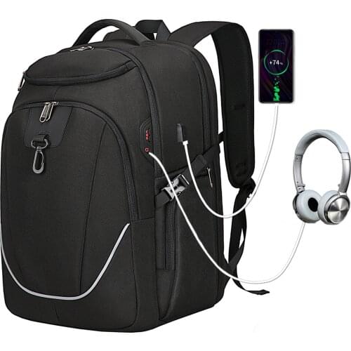 Men Waterproof 17.3 Inch Laptop Anti-theft Backpack USB Multifunctional Notebook Rucksack School Bags Travel Back Pack for Male