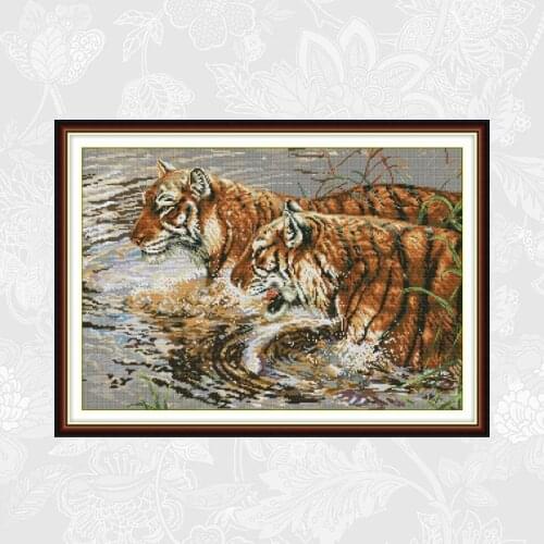 Tiger Patterns Cross Stitch kits Handwork Beginner Embroidery Sets Printed Aida Canvas Cross-stitch Needlework Home Decor