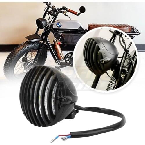 Motorcycle Headlight Grill Cover Cafe Racer Head Lamp For Harley Touring Dyna Sportster 48 72 1200 883