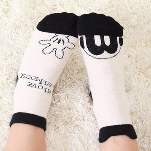 Baby Kids Infant Socks Cartoon Black White Color Cotton Socks 0-4y toddler baby leg warmers new