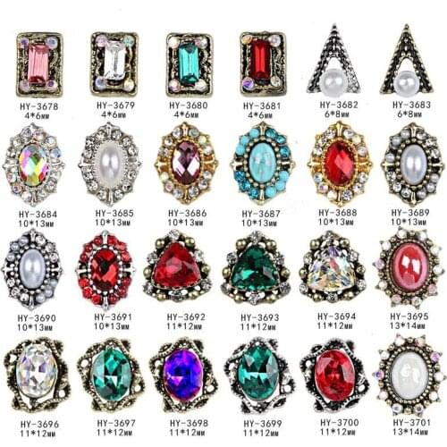 New 10pcs Charm Alloy Pearl Diamonds 3D Nail Art Decorations Shiny Crystal Jewelry Flatback Designs Manicure DIY Accessory