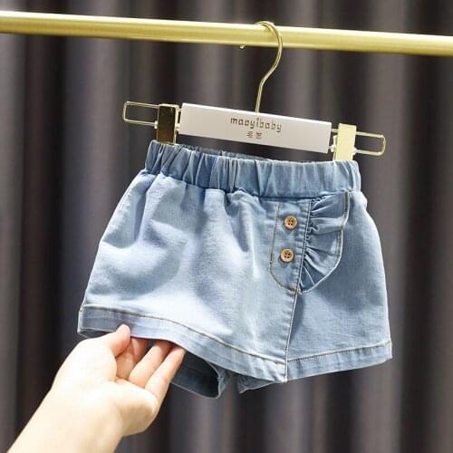 Baby Girls Shorts Summer Childrens Clothes New Summer Casual Pants Cotton Kids Solid Clothes Pure Color Short pants Buttons