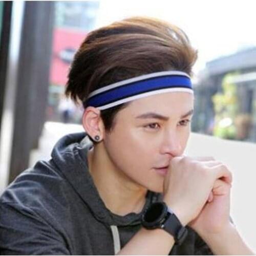 Blue Elastic Sports Headbands for Women/Men Fitness Headband Letters Print Elastic Men Hair Headbands Running Hair Accessories
