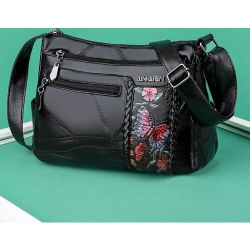 Crossbody Bag for Women Brand Butterfly Flower Shoulder Messenger Bags female Purses Handbag PU Leather Ladies Multiple Pockets