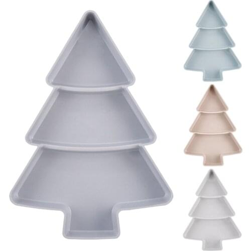 Unibird Christmas Tree Shape Plates Plastric Serving Cake Snacks Dessert Food Dishes Kitchen Tableware Dinnerware Storage