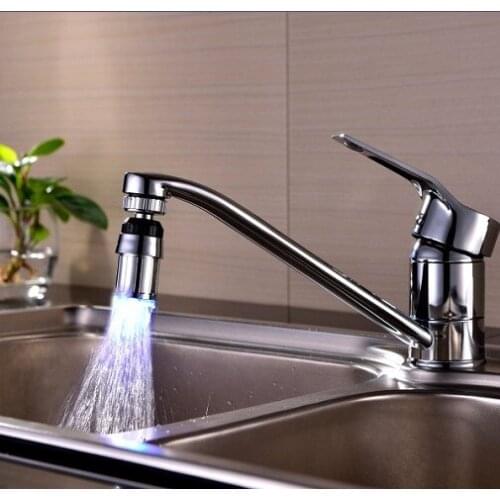 360 Rotating LED Faucet Kitchen Bathroom Temperature Sensor Temperature Control Self-illumination 3 Color Colorful Faucet Nozzle